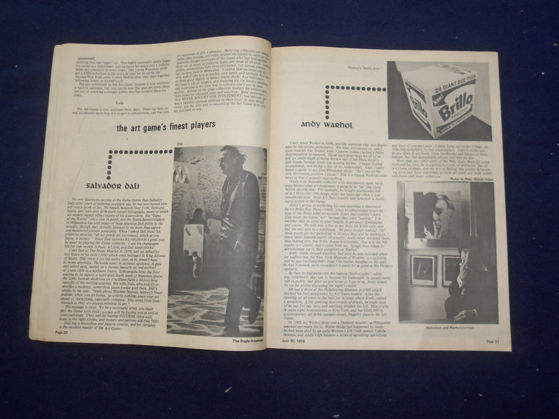 1976 JULY 30 BUGLE AMERICAN MAGAZINE - INSIDE: DEALING IN ART - J 9449
