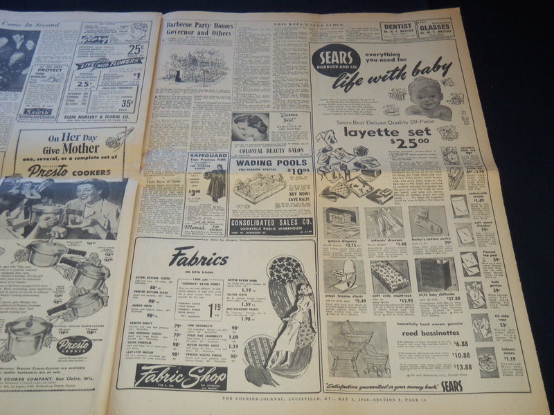 1948 MAY 2 THE COURIER-JOURNAL NEWSPAPER SECTION 2 - KENTUCKY DERBY - NP 5817