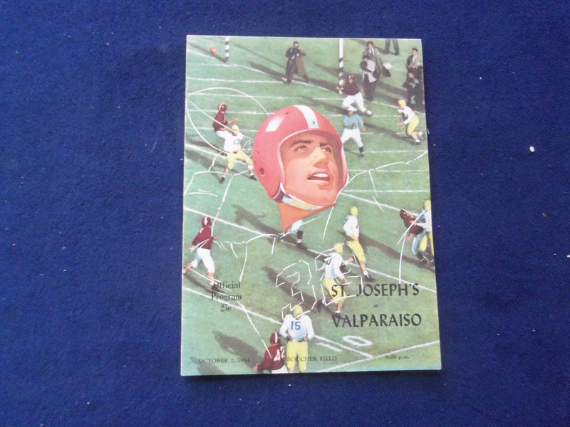 1954 OCTOBER 2 COLLEGE FOOTBALL PROGRAM - ST. JOSEPH'S VS. VALPARAISO - J 8445