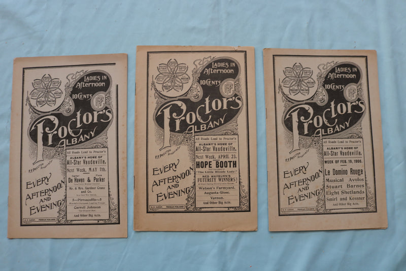 1904-1907 PROCTOR'S ALBANY THEATRE PROGRAMS - LOT OF 37 - O 3721