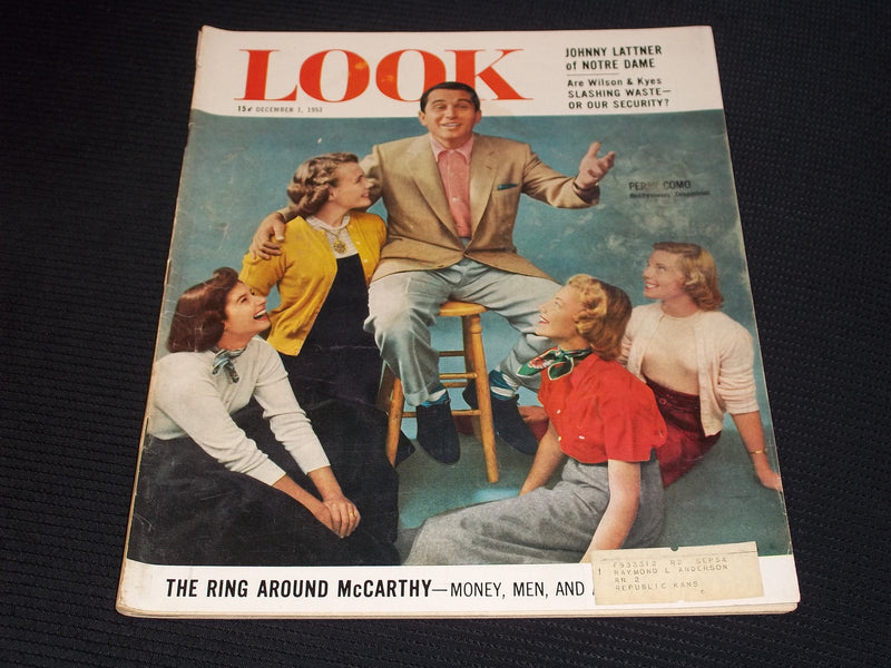 1953 DECEMBER 1 LOOK MAGAZINE - PERRY COMO FRONT COVER - E 20480
