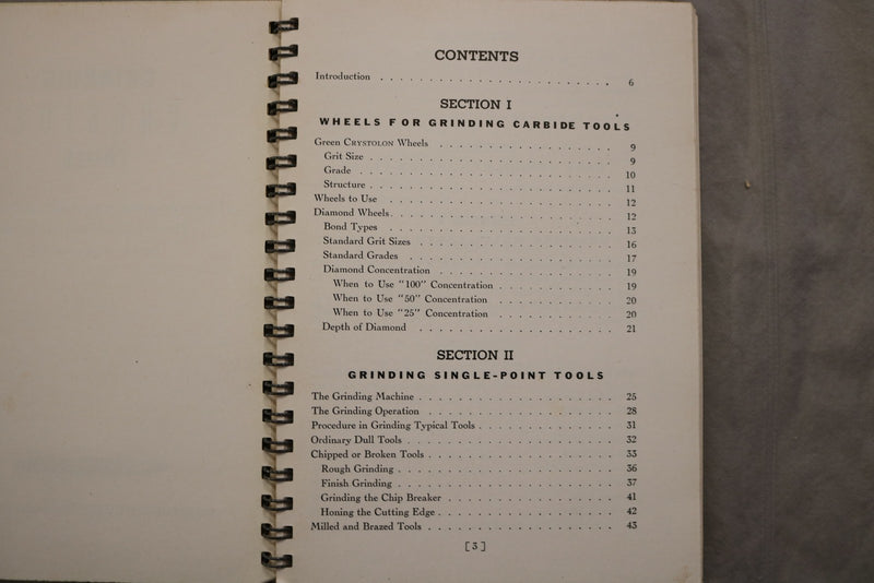 1950'S GRINDING CARBIDE TOOLS CATALOG - K 3450