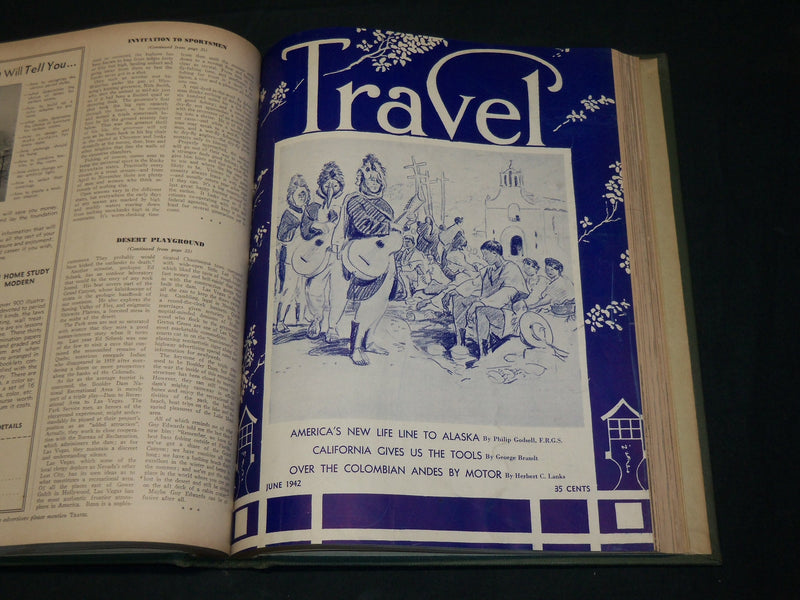 1941 NOV-1942 OCT TRAVEL MAGAZINE BOUND VOLUME - GREAT COVERS - KD 5989