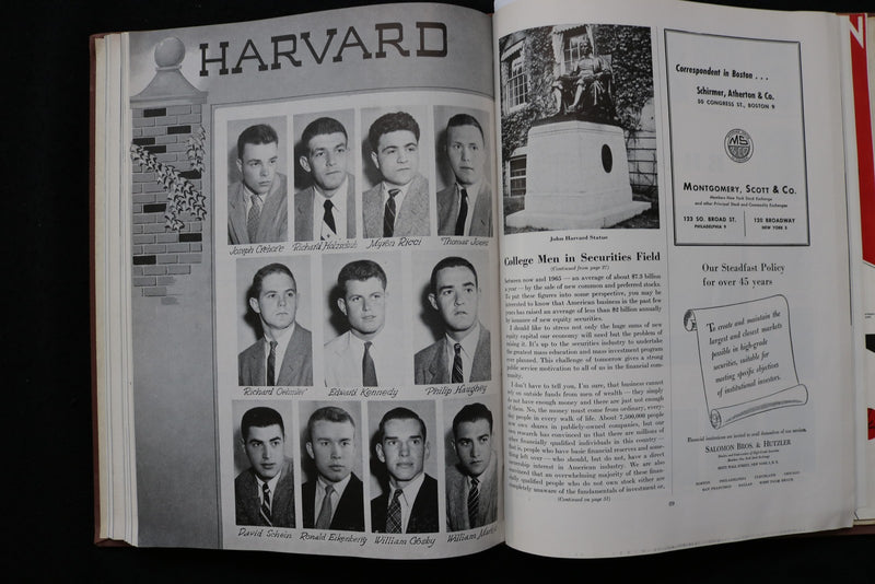1955 HARVARD FOOTBALL PROGRAMS - BOUND VOLUME - TED KENNEDY - KD 9572