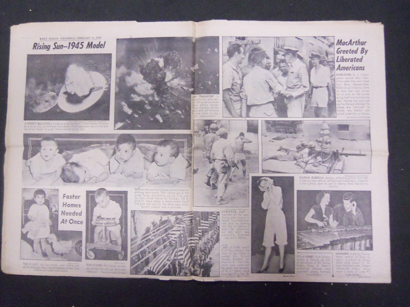 1945 FEBRUARY 14 NY DAILY MIRROR-MAILA YANKS SEIZE CAVITE, NICHOLS FIELD-NP 2226