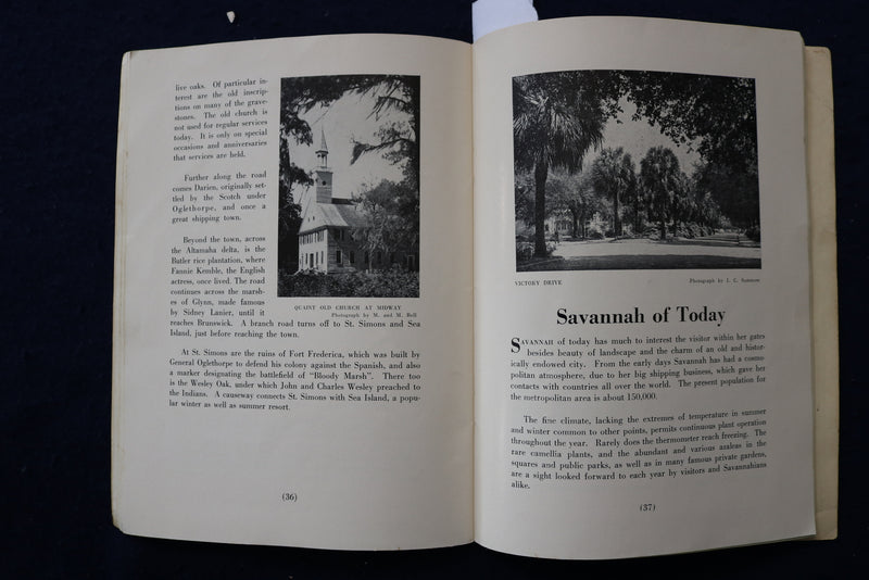 1950 CITY OF SAVANNAH GUIDE BOOK - MAP - K 1392