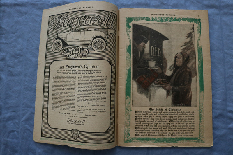 1916 DEC SUCCESSFUL FARMING MAGAZINE - GREAT COVER, ARTICLES & ADS - ST 1000L