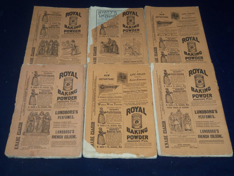1886 THE ATLANTIC MONTHLY MAGAZINE LOT OF 6 ISSUES - GREAT WRITERS - WR 54