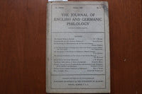 1938 OCTOBER JOURNAL OF ENGLISH AND GERMANIC PHILOLOGY - SOFTCOVER BOOK - K 3240