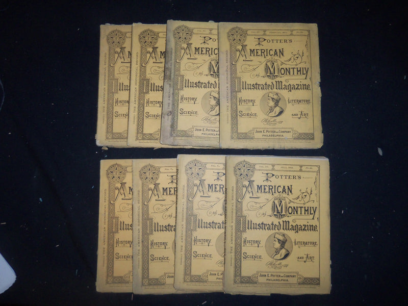 1875 POTTER'S AMERICAN MONTHLY ILLUSTRATED MAGAZINE - LOT OF 8 ISSUES - WR 1147