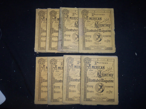 1875 POTTER'S AMERICAN MONTHLY ILLUSTRATED MAGAZINE - LOT OF 8 ISSUES - WR 1147