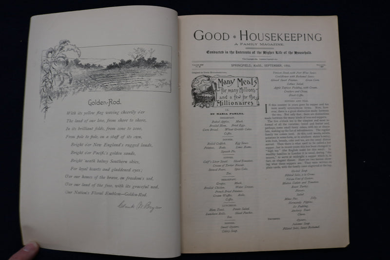 1892 SEPTEMBER GOOD HOUSEKEEPING MAGAZINE -ILLUSTRATED COVER & STORIES - E 11738