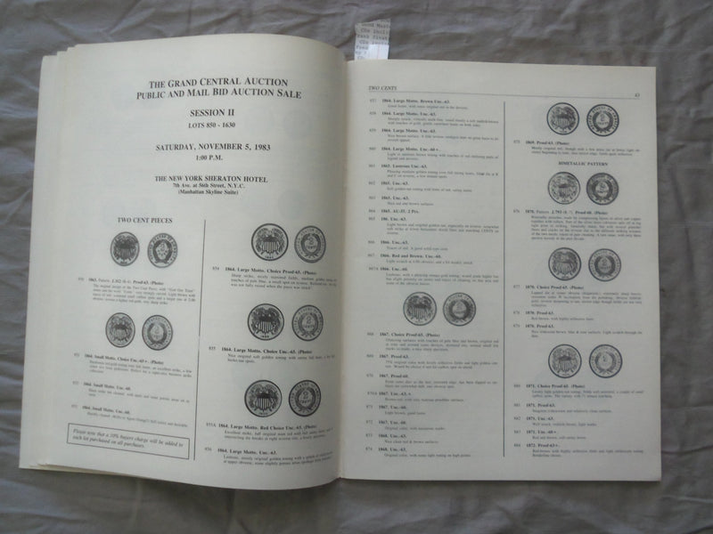 1983 GRAND CENTRAL COIN AUCTION CATALOG - K 261