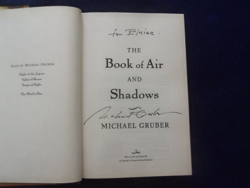 2007 BOOK OF AIR AND SHADOWS HARDCOVER BOOK-AUTOGRAPHED BY M. GRUBER - KD 8506