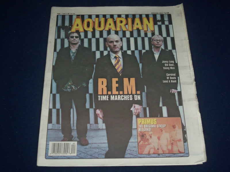 2003 OCTOBER 1-8 AQUARIAN WEEKLY NEWSPAPER - R. E. M. GROUP COVER - J 1121