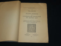 1954 TEXTES NORROIS & LITTERATURE SOFTCOVER BOOK - MOYEN AGE - J 6989