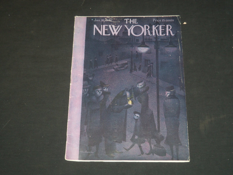 1940 JANUARY 20 THE NEW YORKER MAGAZINE - ILLUSTRATED COVER - NY 27