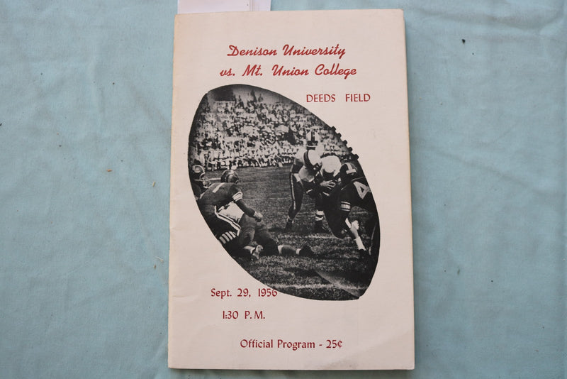1956 SEP 29 DENISON UNIVERSITY VS. MT. UNION COLLEGE FOOTBALL PROGRAM - K 3316