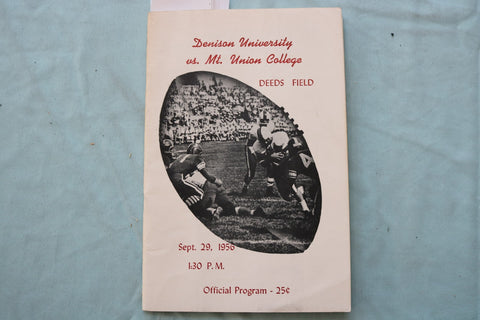 1956 SEP 29 DENISON UNIVERSITY VS. MT. UNION COLLEGE FOOTBALL PROGRAM - K 3316
