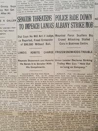 1921 FEBRUARY 13 NEW YORK TIMES - SENATOR THREATENS TO IMPEACH LANDIS - NT 8122