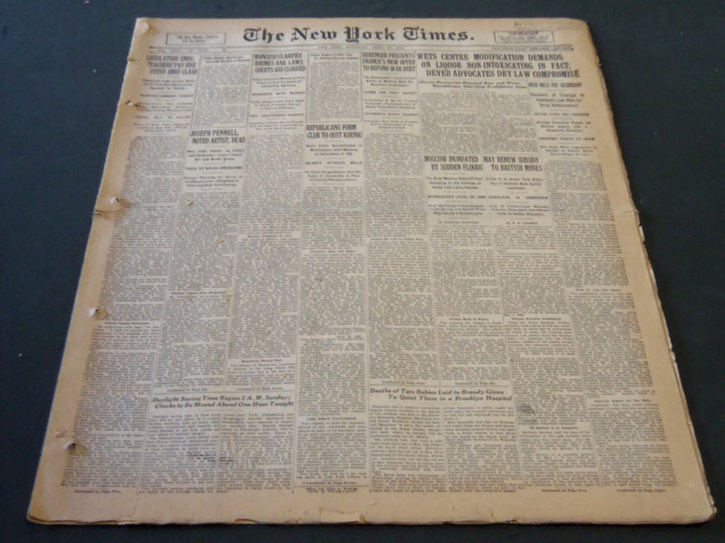 1926 APRIL 24 NEW YORK TIMES - JOSEPH PENNELL NOTED ARTIST DEAD - NT 5580