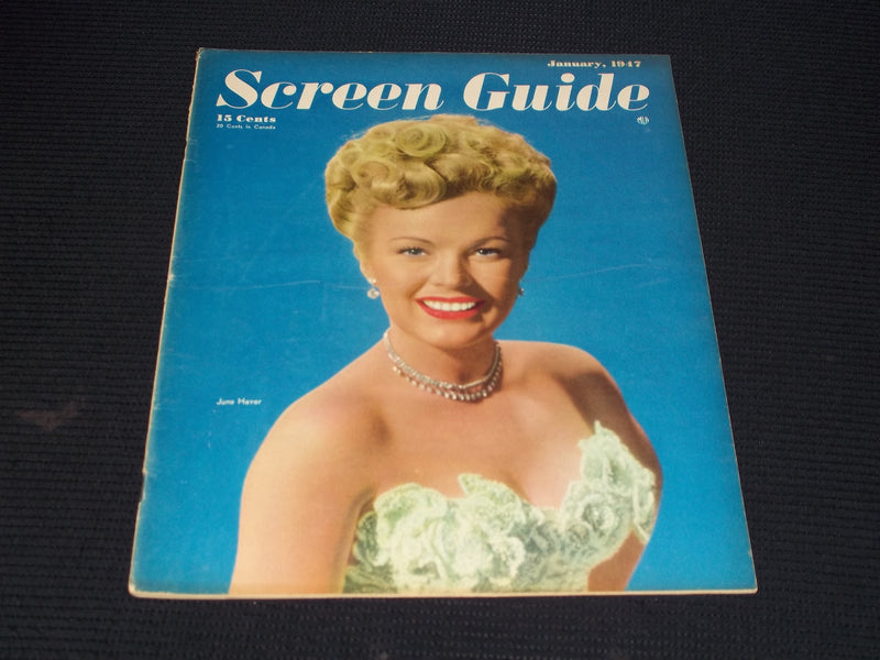 1947 JANUARY SCREEN GUIDE MAGAZINE - JUNE HAVER FRONT COVER - E 20456