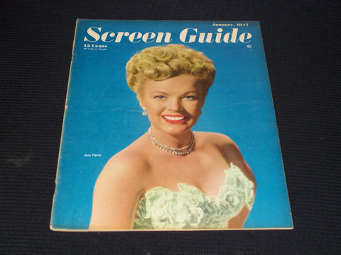 1947 JANUARY SCREEN GUIDE MAGAZINE - JUNE HAVER FRONT COVER - E 20456