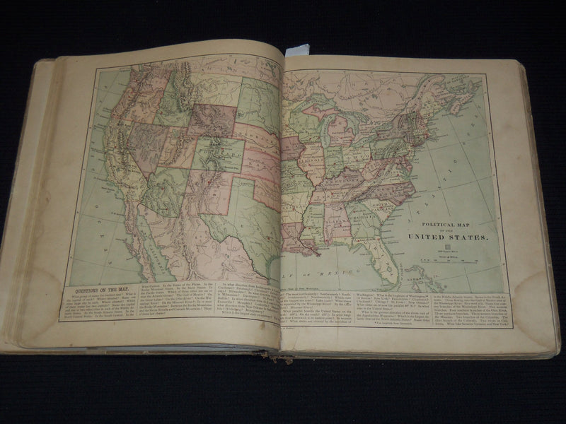 1879-1880 HARPER'S SCHOOL GEOGRAPHY ILLUSTRATED BOOKS LOT OF 2 - KD 7987