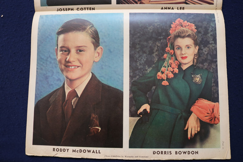 1943 MAY 16 SUNDAY NEWS PICTURE NEWSPAPER - MADGE EVANS - MOVIE STARS - E 22744