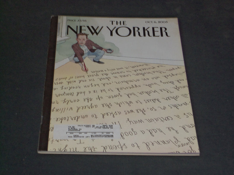 2003 OCTOBER 6 THE NEW YORKER MAGAZINE - ILLUSTRATED COVER - NY 1987