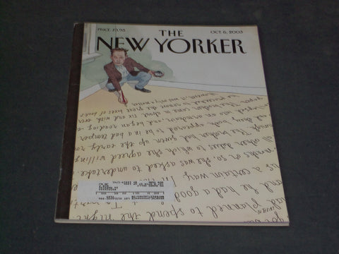 2003 OCTOBER 6 THE NEW YORKER MAGAZINE - ILLUSTRATED COVER - NY 1987