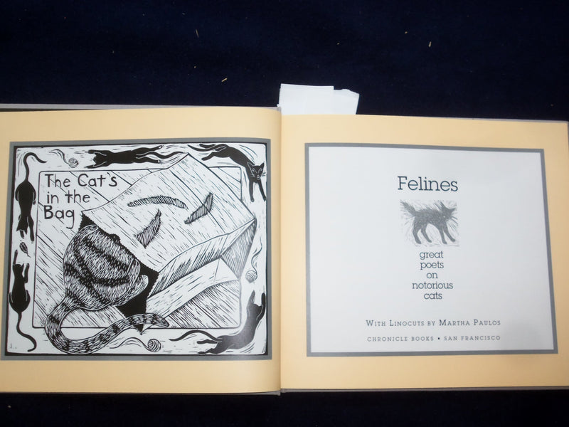 1992 FELINES = GREAT POETS ON NOTORIOUS CATS HARDCOVER BOOK BY PAULOS - KD 9097