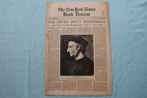1936 AUGUST 9 NEW YORK TIMES BOOK REVIEW SECTION - NICCOLO MACHIAVELLI - NP 9170