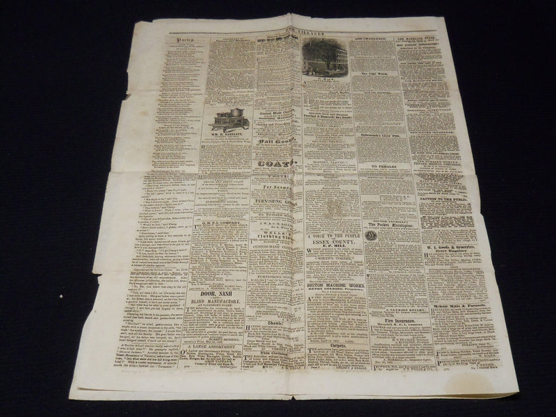 1853 SEPTEMBER 1 THE VILLAGER NEWSPAPER - MASSACHUSETTS - K 57