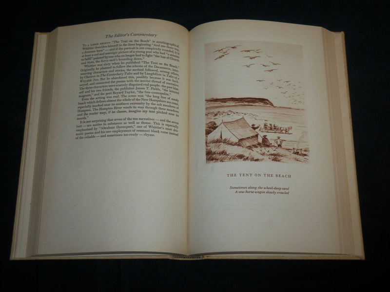 1945 THE POEMS OF JOHN GREENLEAF WHITTIER HARDCOVER BOOK BY UNTERMEYER - KD 7029