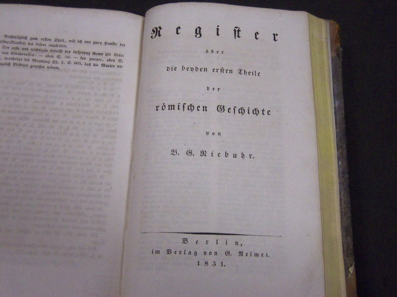 1830-1831 ROMISCHE GESCHICHTE BY B. G. NIEBUHR GERMAN VOLUME - KD 3677