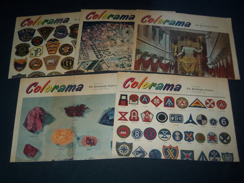 1954 PHILADELPHIA INQUIRER COLORAMA SECTIONS LOT OF 5 - NP 3794