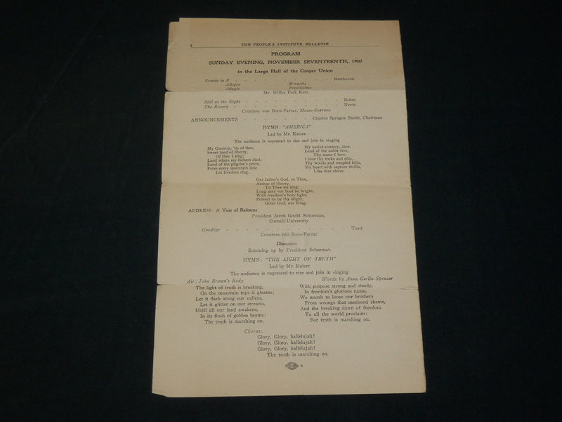 1907 NOVEMBER 17 THE PEOPLE'S INSTITUTE BULLETIN - VOLUME 3 NO. 2 - J 5971