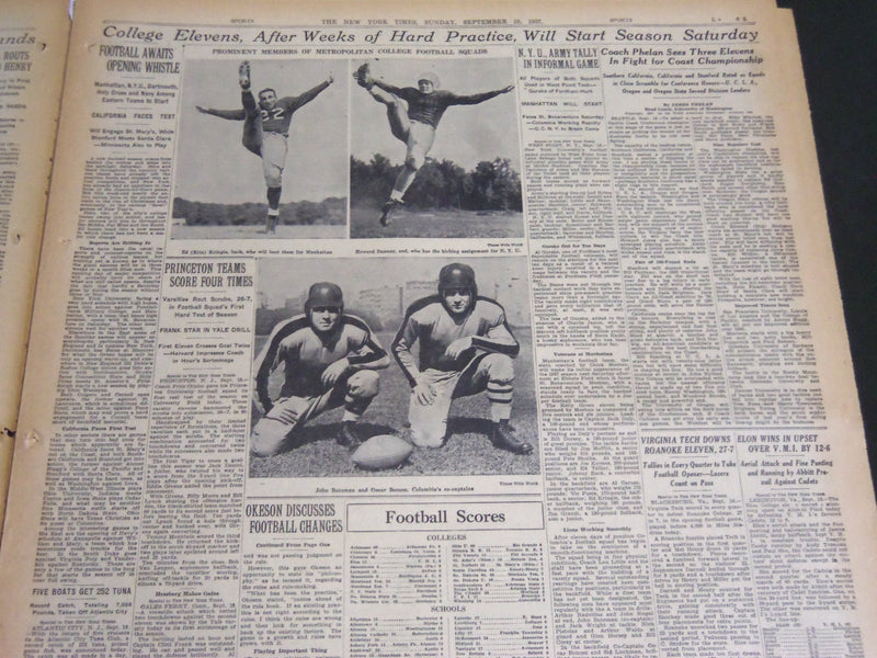 1937 SEPT 19 NEW YORK TIMES SPORTS -BOXING CARNIVAL AT THE POLO GROUNDS- NT 7006