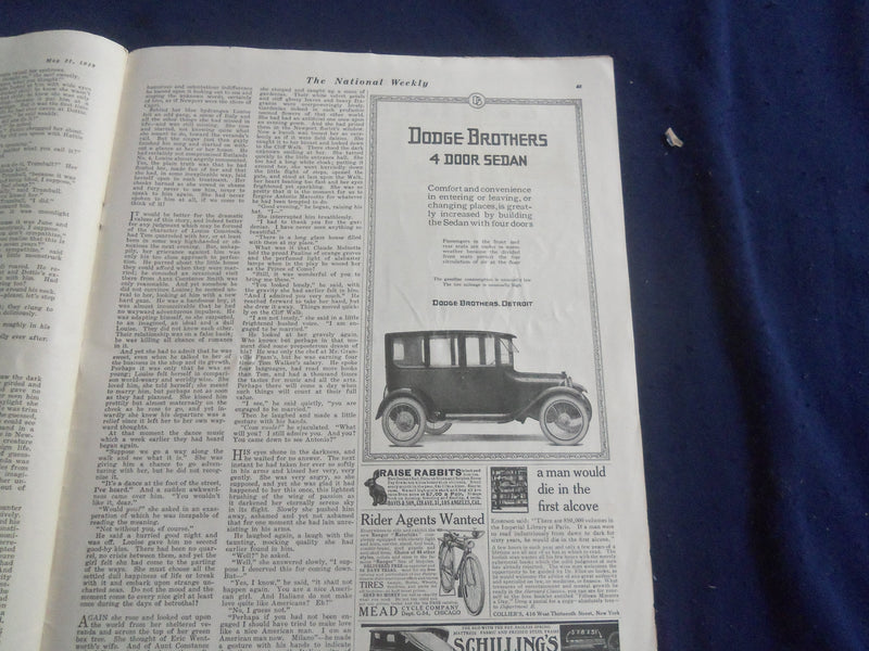 1919 MAY 31 COLLIER'S MAGAZINE -RICHARD W. CHILD UNDER THE PEACE TABLE- SP 6749A