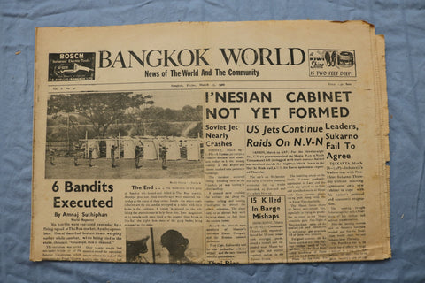 1966 MARCH 25 BANGKOK WORLD NEWSPAPER - PRESIDENT SUKARNO - NP 9204