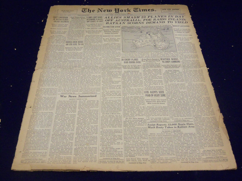 1942 MARCH 23 NEW YORK TIMES - BATAAN SCORNS DEMAND TO YIELD - NT 1209