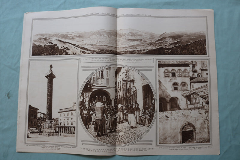 1915 JAN 28 NEW YORK TIMES MID-WEEK PICTORIAL WAR EXTRA- TELEPHONE POLE -NP 9125
