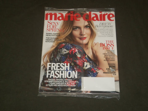 2016 APRIL MARIE CLAIRE MAGAZINE - DREW BARRYMORE COVER - B 3389