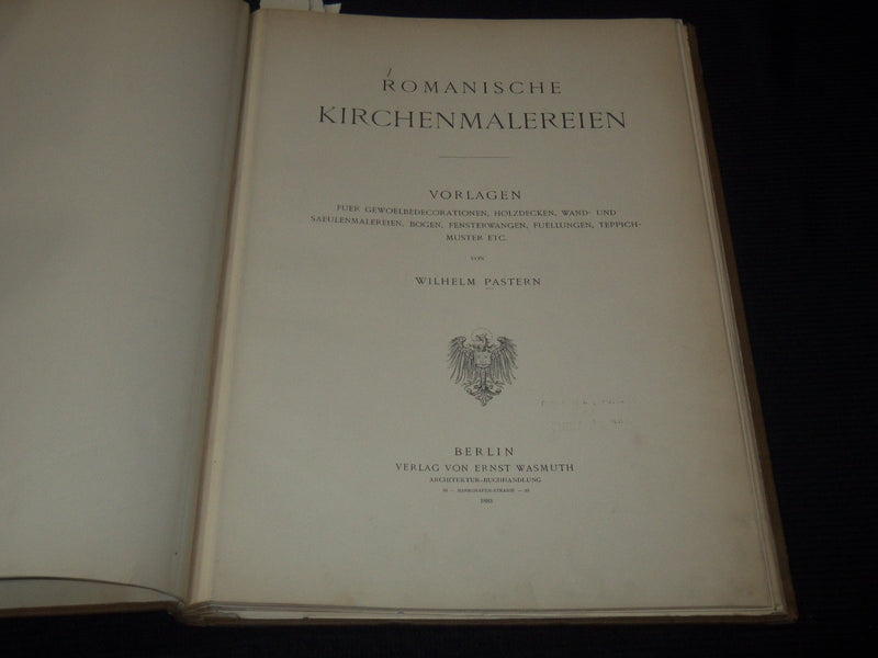 1893 ROMANISCHE KIRCHENMALEREIEN BY WILHELM PASTERN GERMAN VOLUME - Z 223