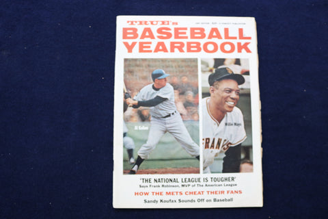 1967 TRUE'S BASEBALL YEARBOOK MAGAZINE - AL KALINE-WILLIE MAYS COVER - E 11905