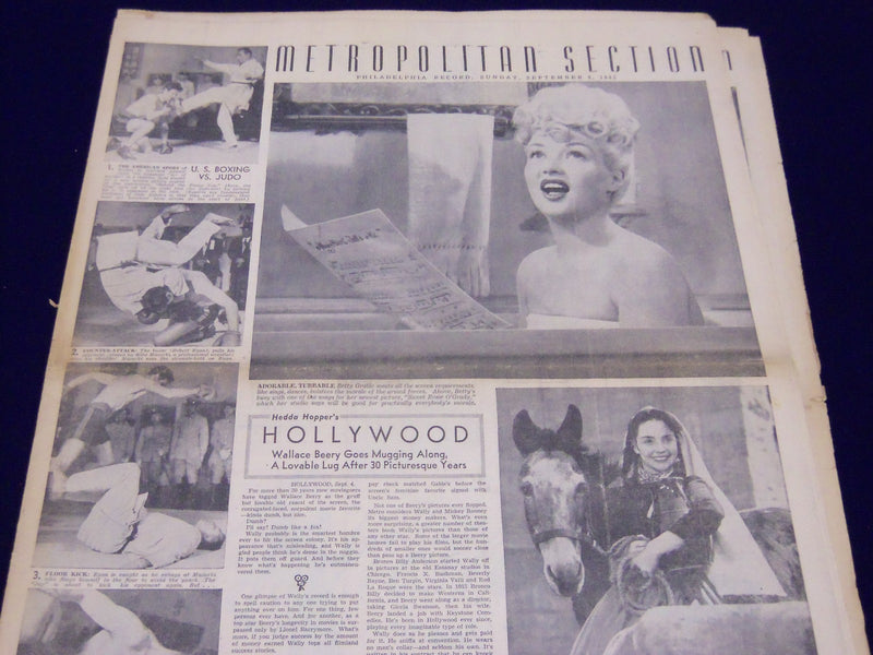 1939-1945 PHILADELPHIA RECORD METROPOLITAN NEWSPAPER SECTIONS LOT OF 13 - UP 69
