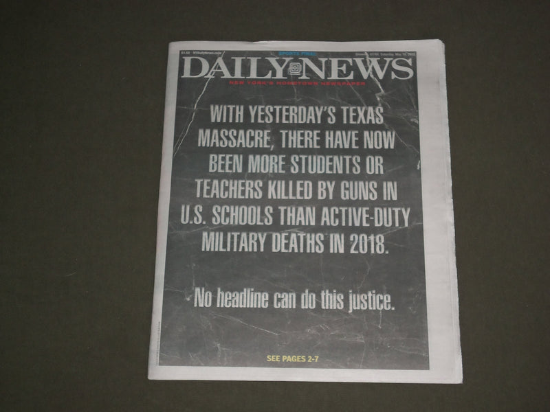 2018 MAY 19 NEW YORK DAILY NEWS - TEXAS MASSACRE - 10 KILLED