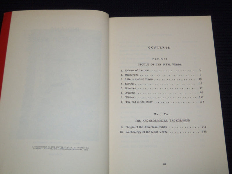 1961 INDIANS OF THE MESA VERDE SOFTCOVER BOOK BY DON WATSON - KD 7653