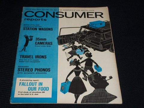 1960 JUNE CONSUMER REPORTS MAGAZINE - STATION WAGONS FRONT COVER - E 6409